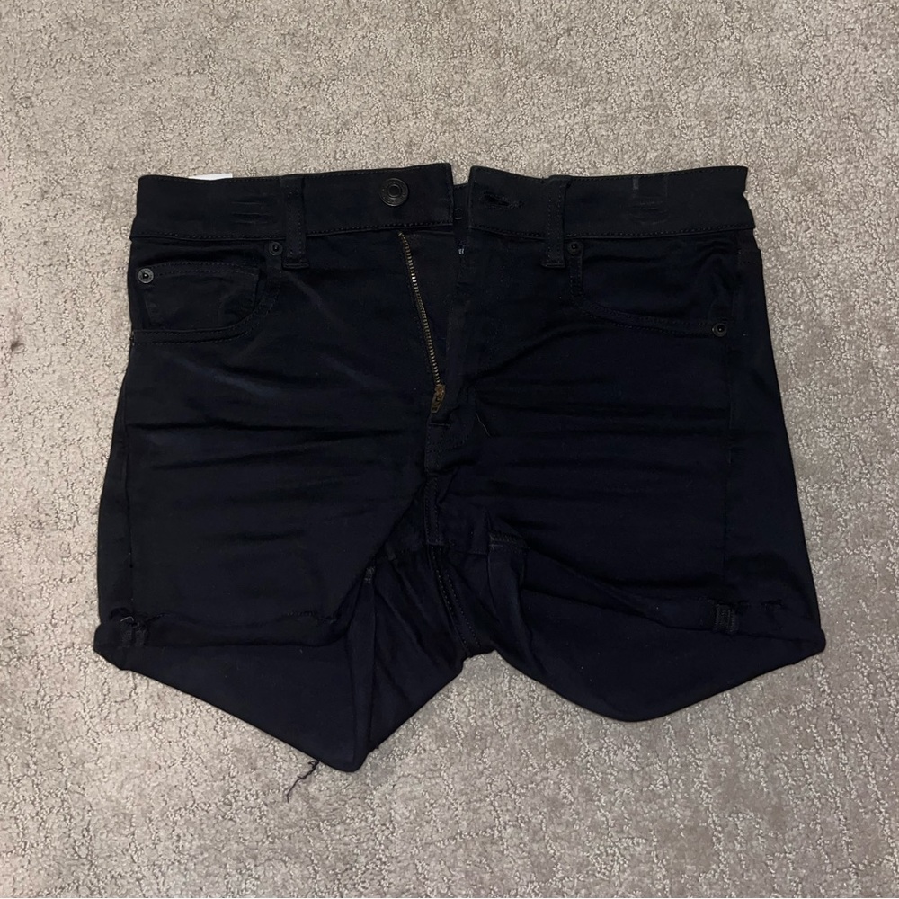 American Eagle Black Jean Shorts Next Level Stretch